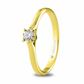 Inel de logodna din aur alb cu 1 diamant 0.14ct 74A0504