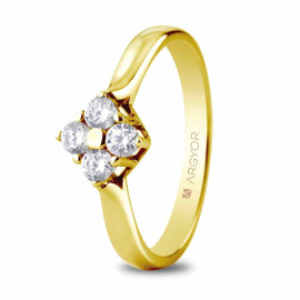 Inel de logodna din aur de 18k si 0,30ct cu 4 diamante 74A0042