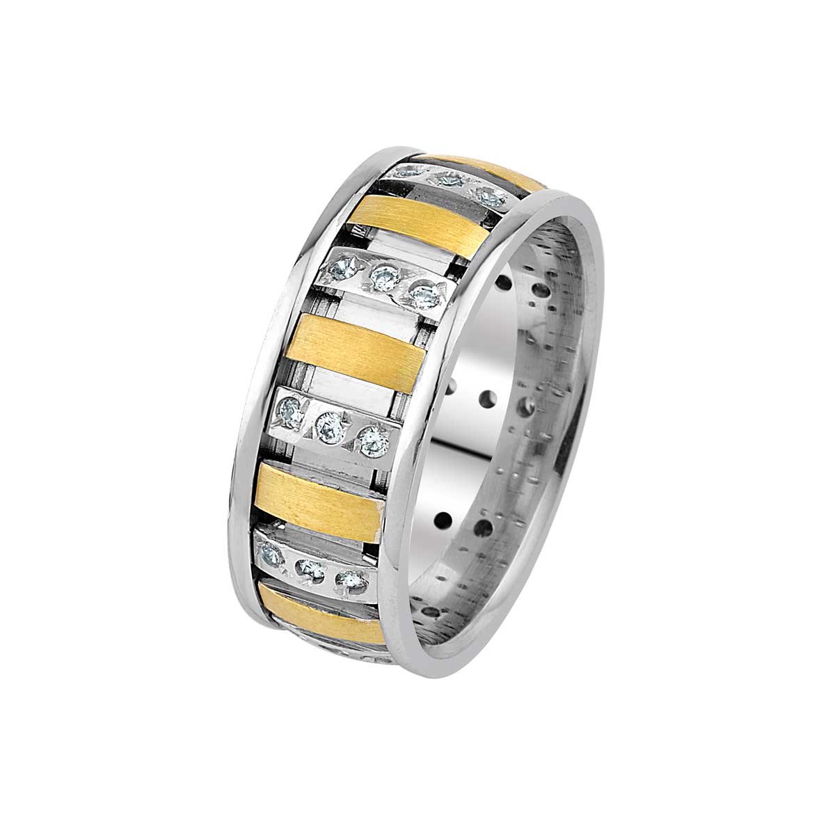 Verighete din aur alb si galben, 14k MGF 4239 - imagine 2
