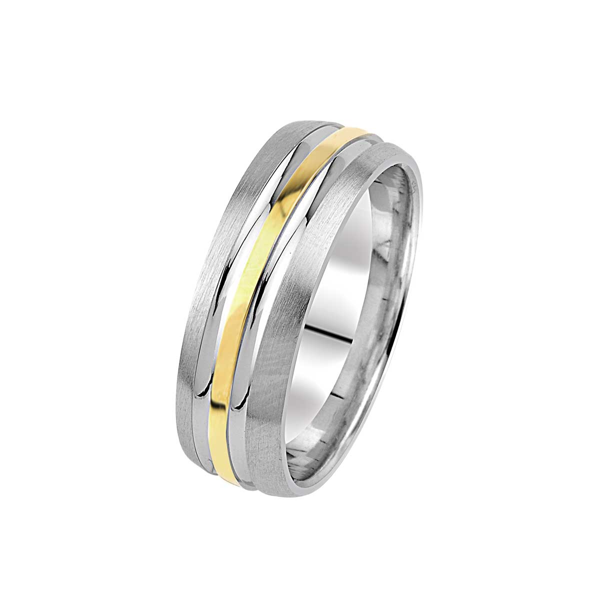 Verighete din aur alb si galben, 14k MGF 4246 - imagine 2