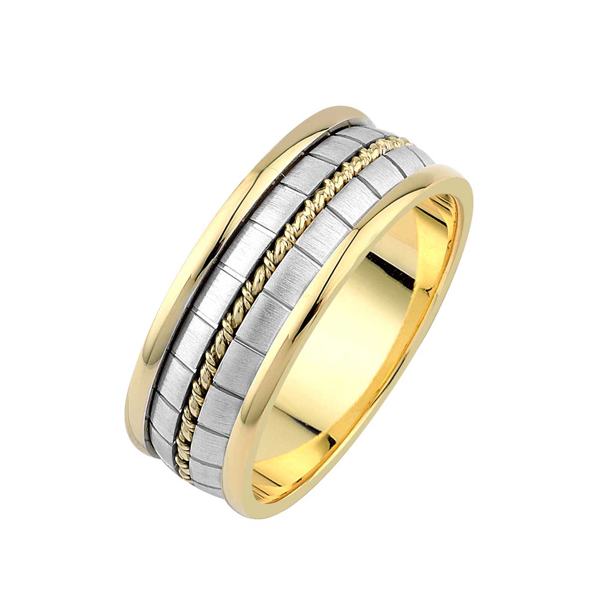 Verighete din aur alb si galben 18k MGF 4632