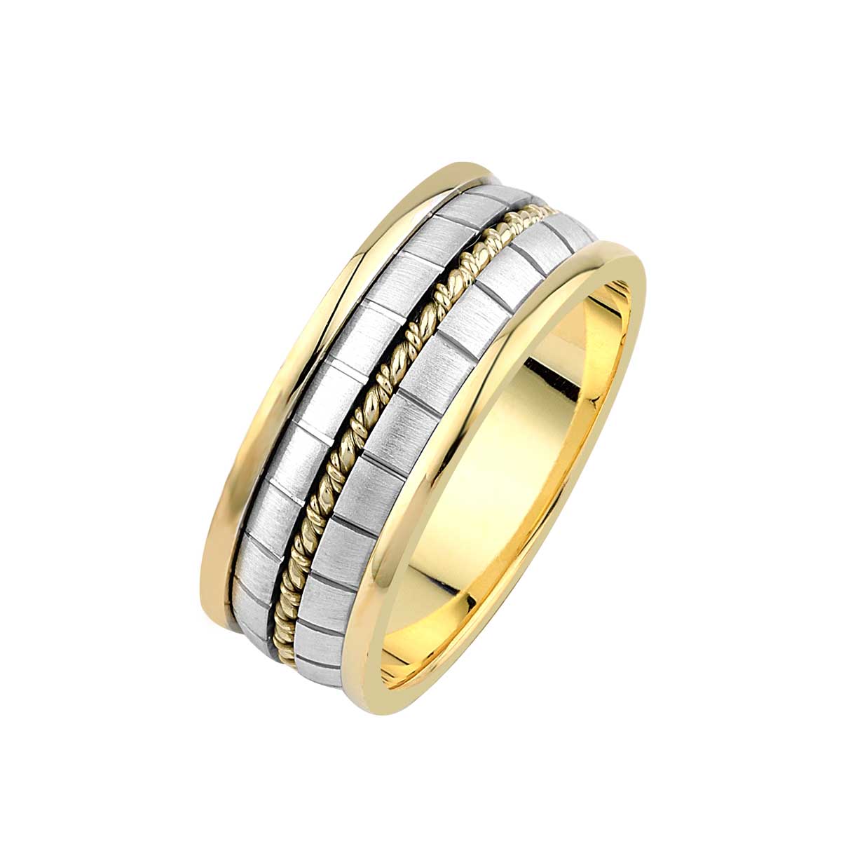 Verighete din aur alb si galben 18k MGF 4632 - imagine 2