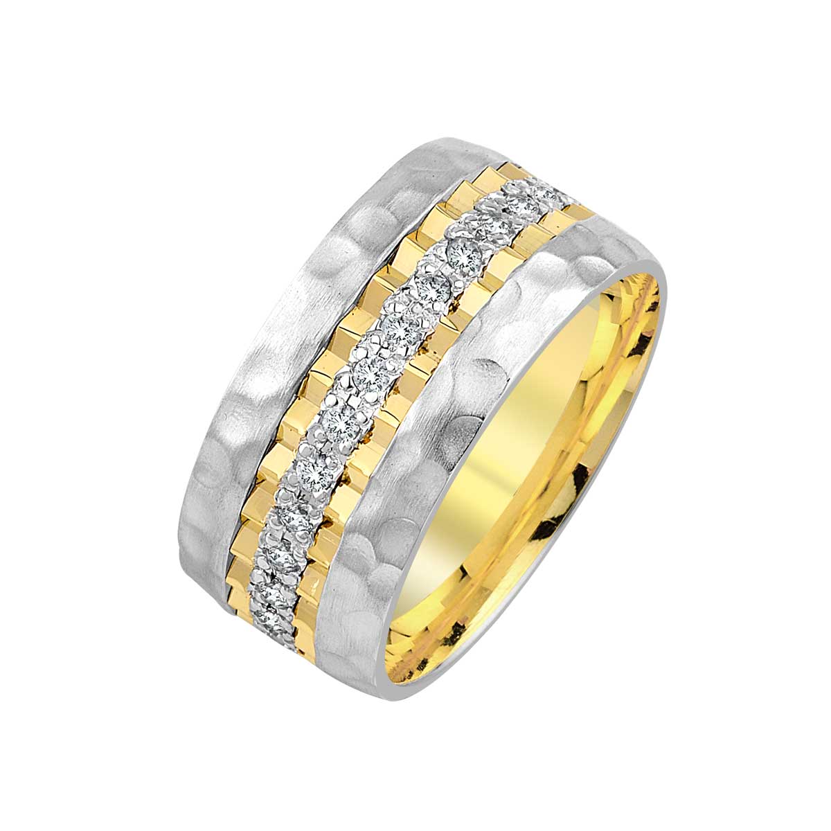 Verighete din aur alb si galben 18k MGF 4633
