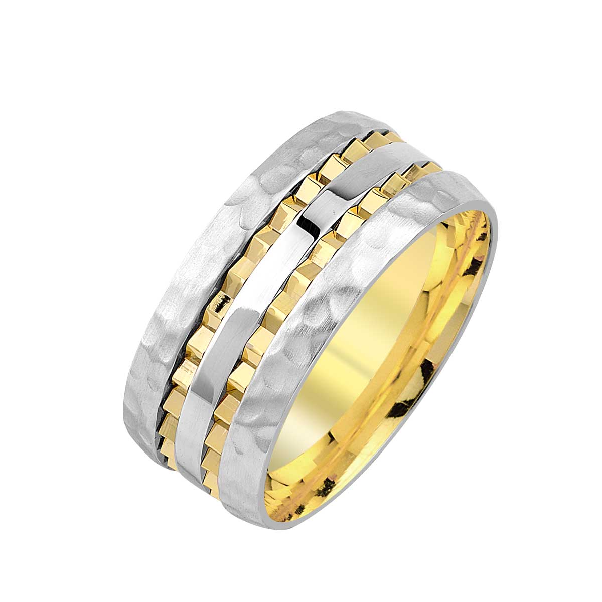 Verighete din aur alb si galben 18k MGF 4633 - imagine 2