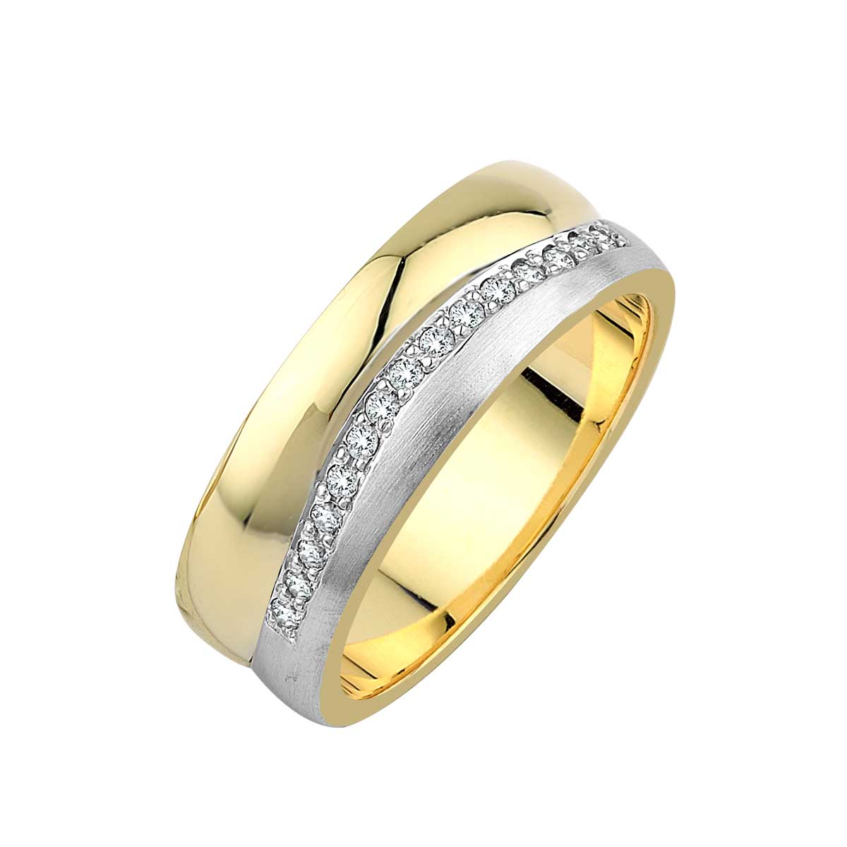 Verighete din aur alb si galben 18k MGF 4635