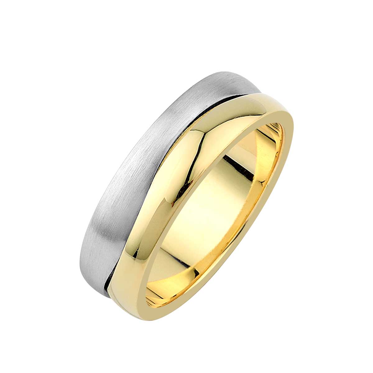 Verighete din aur alb si galben 18k MGF 4635 - imagine 2