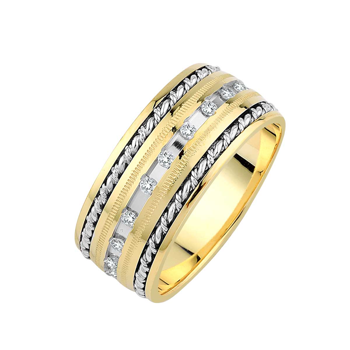 Verighete din aur alb si galben 18k MGF 4641
