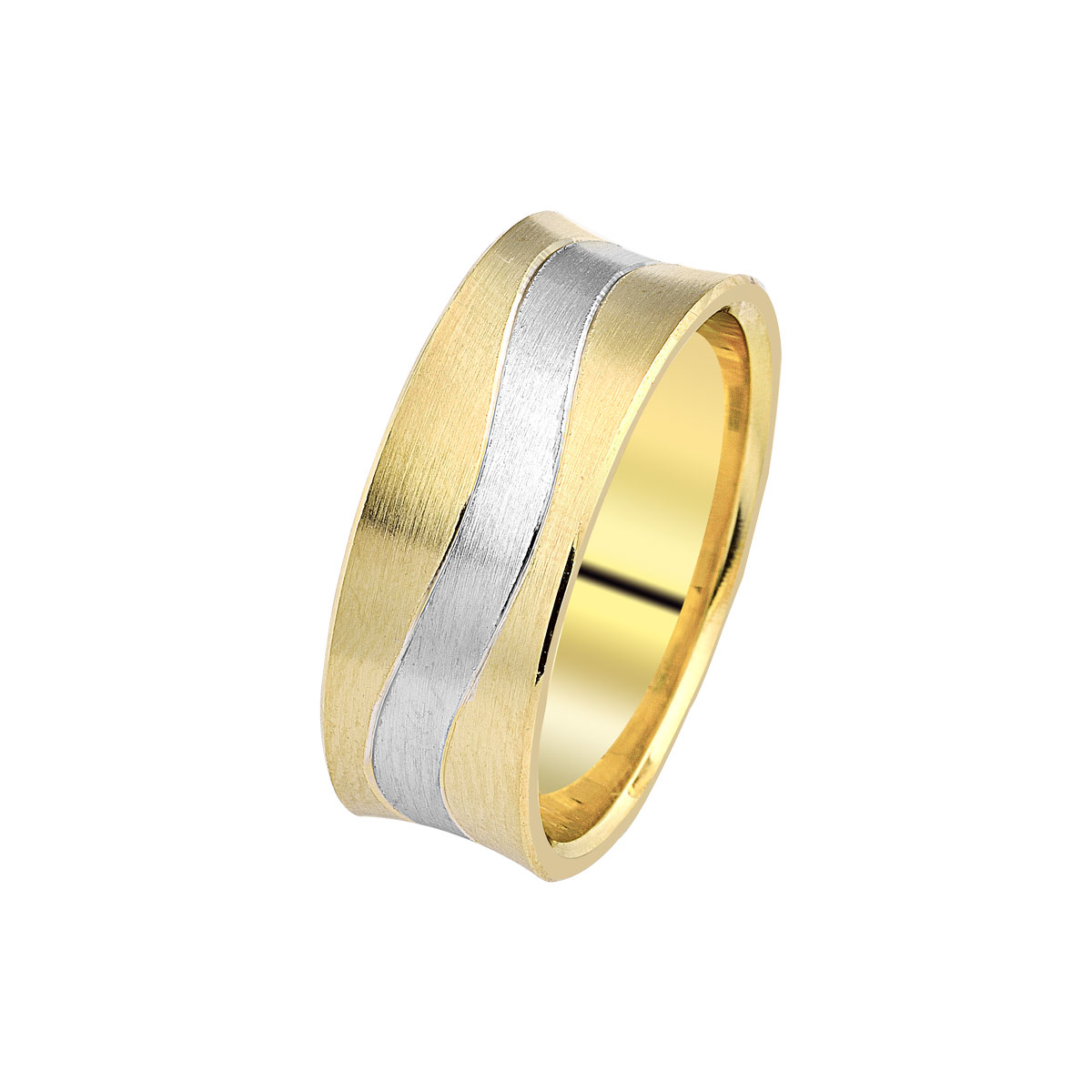 Verighete din aur alb si galben, 14k MGF 5378 - imagine 2