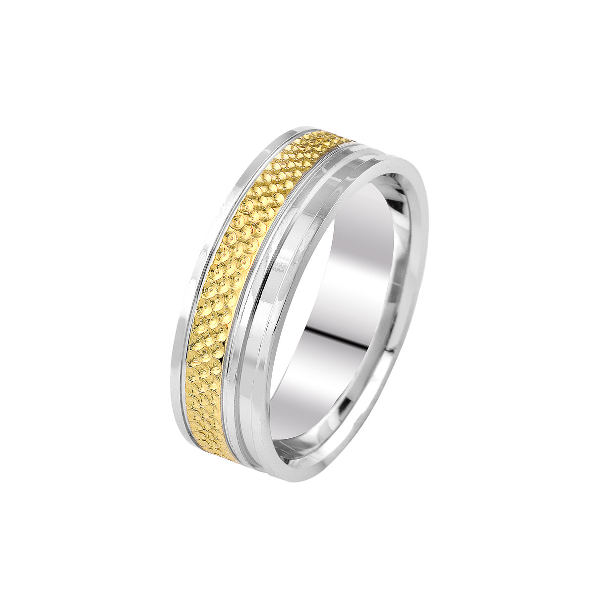 Verighete din aur alb si galben, 14k MGF 5403 - imagine 2