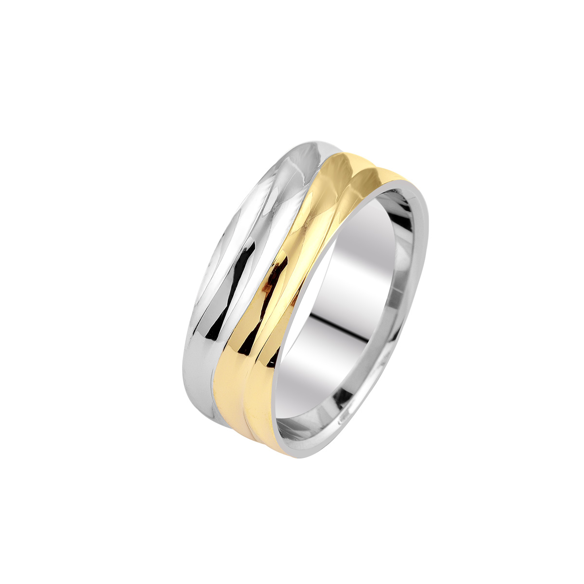 Verighete din aur alb si galben, 14k MGF 5404 - imagine 2