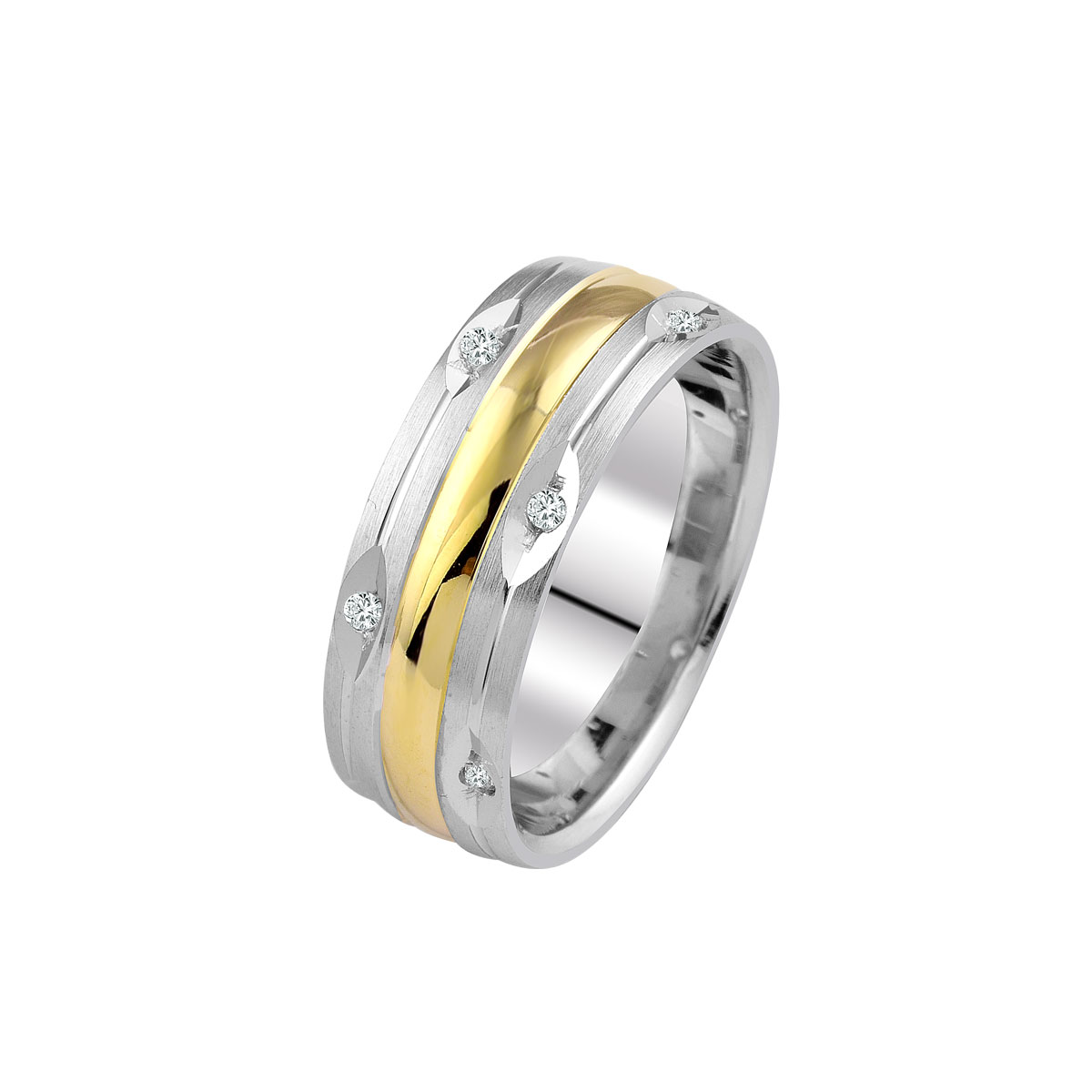 Verighete din aur alb si galben, 14k MGF 5409