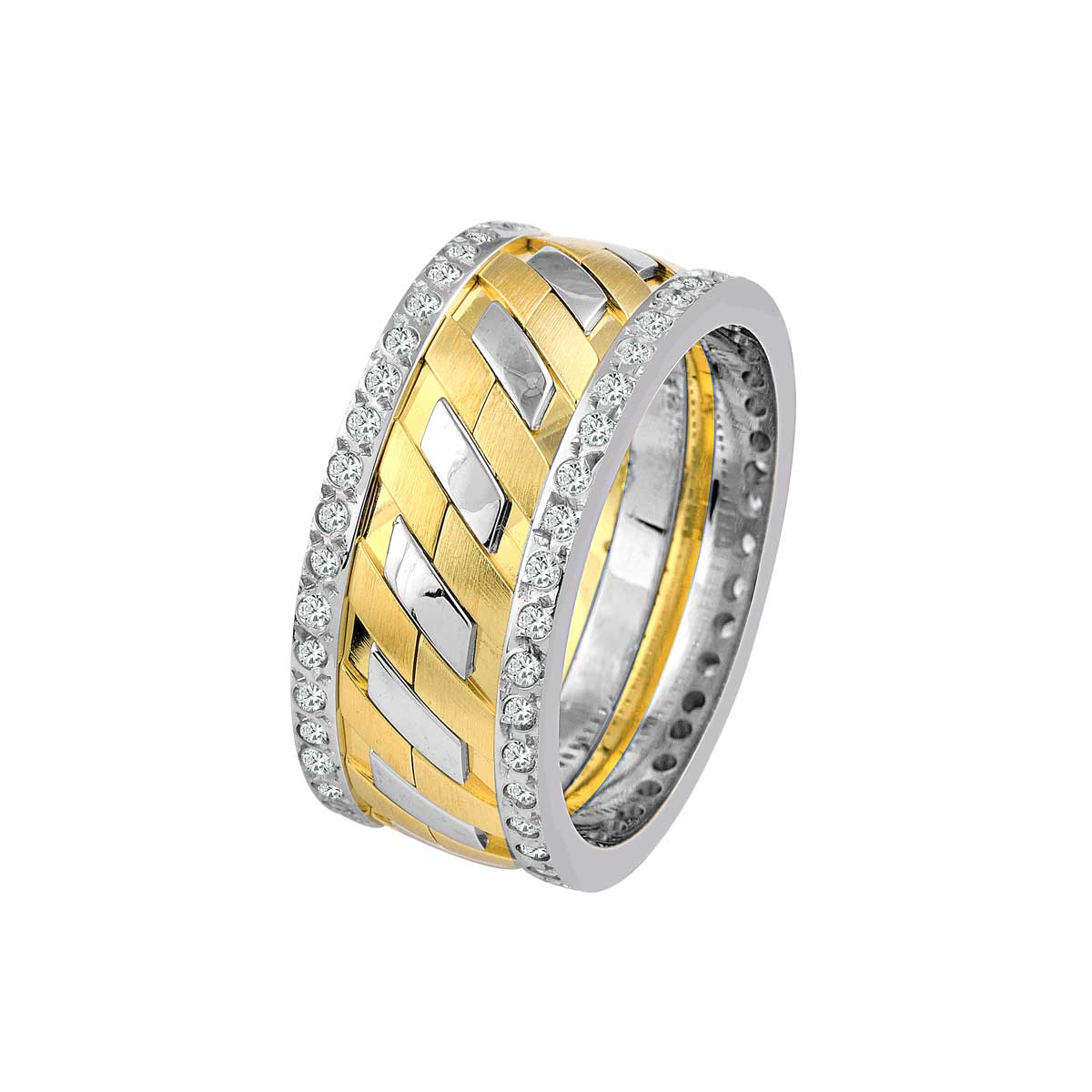 Verighete din aur alb si galben, 14k MGF 5413