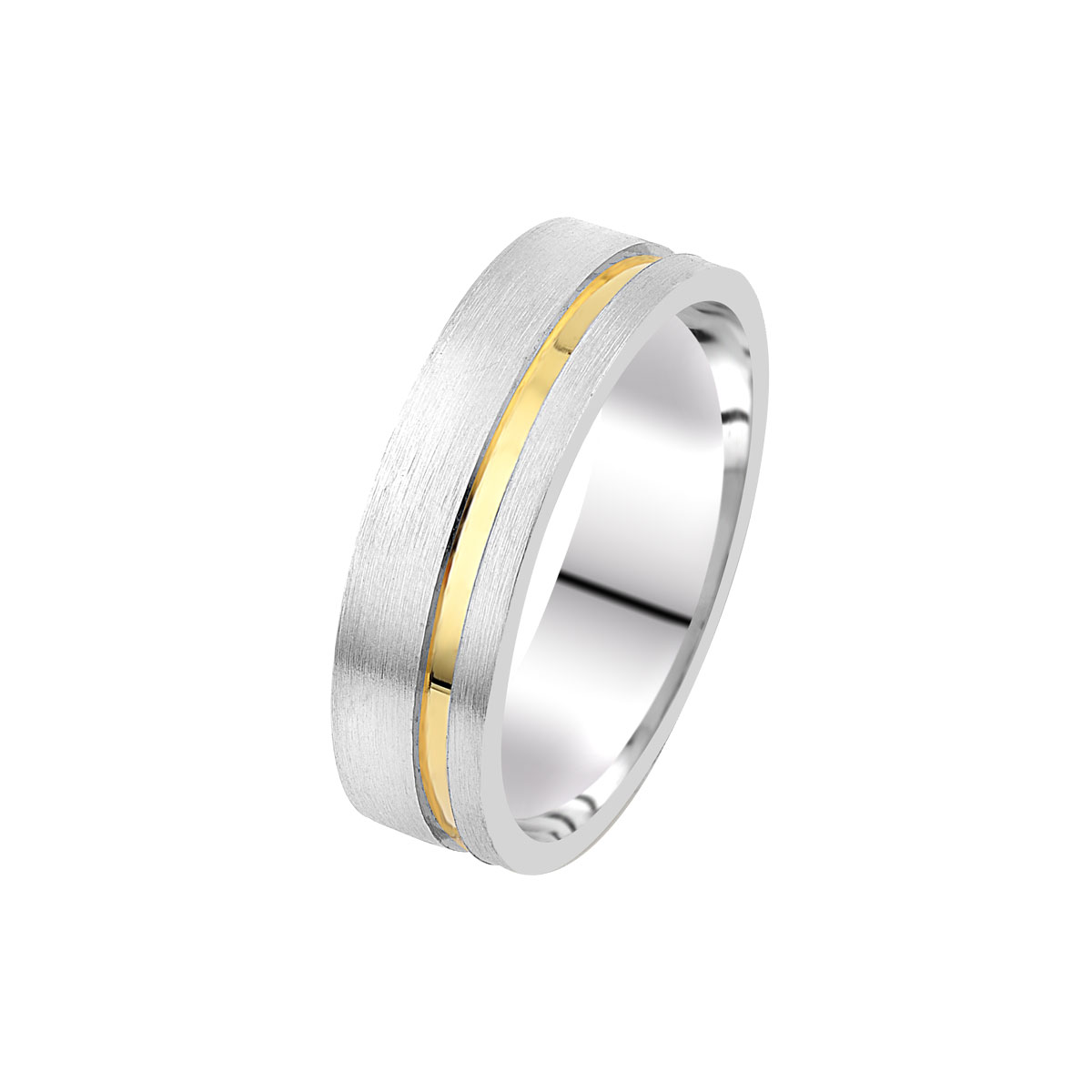 Verighete din aur alb si galben, 14k MGF 6232 - imagine 2