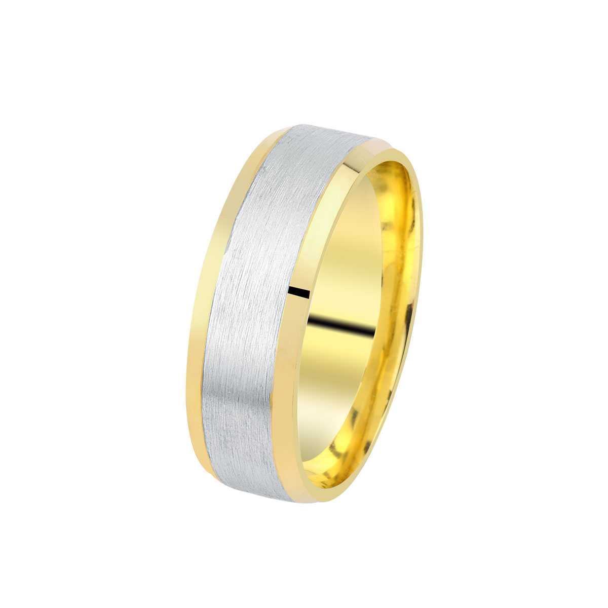 Verighete din aur alb si galben, 14k MGF 6270 - imagine 2