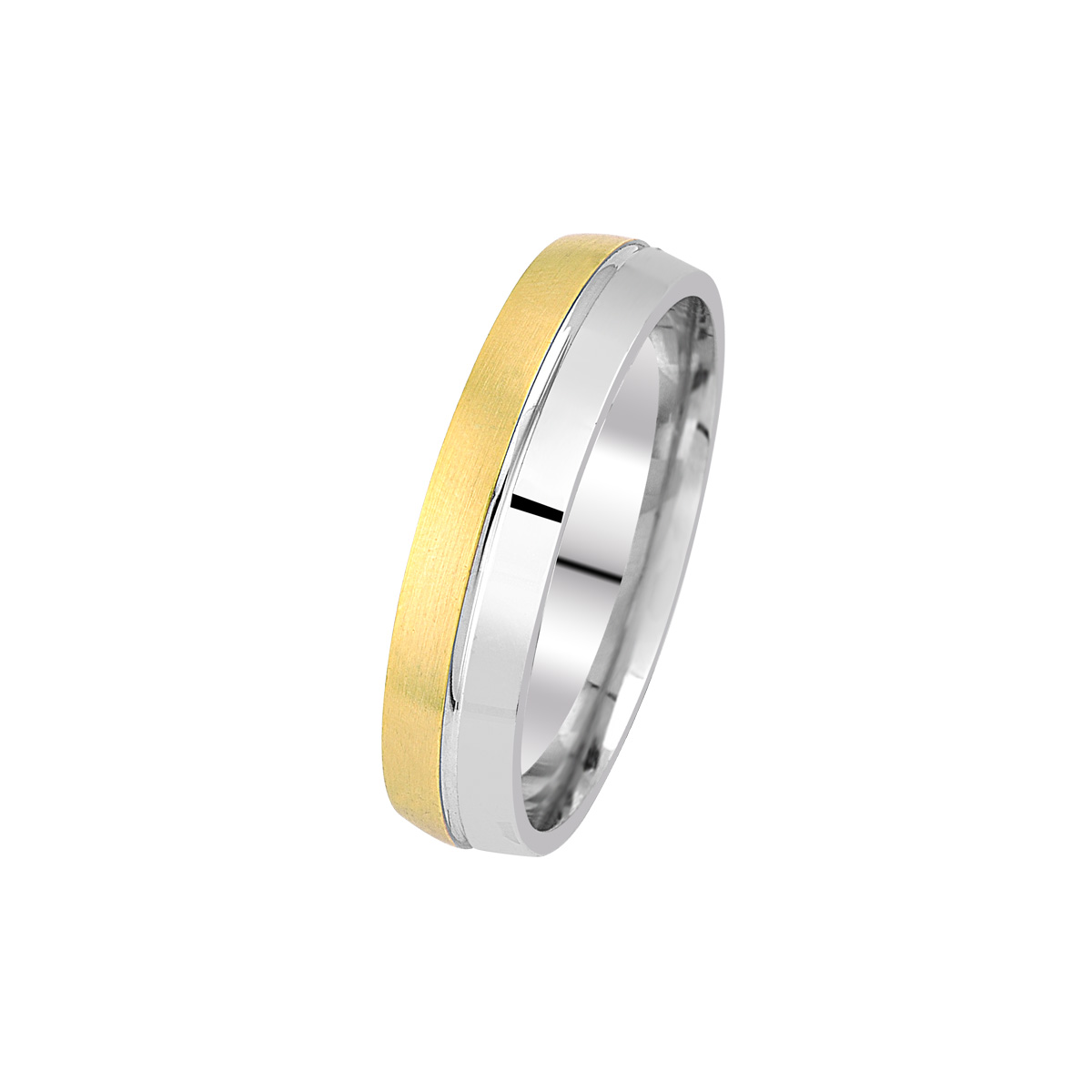 Verighete din aur alb si galben, 14k MGF 6629 - imagine 2