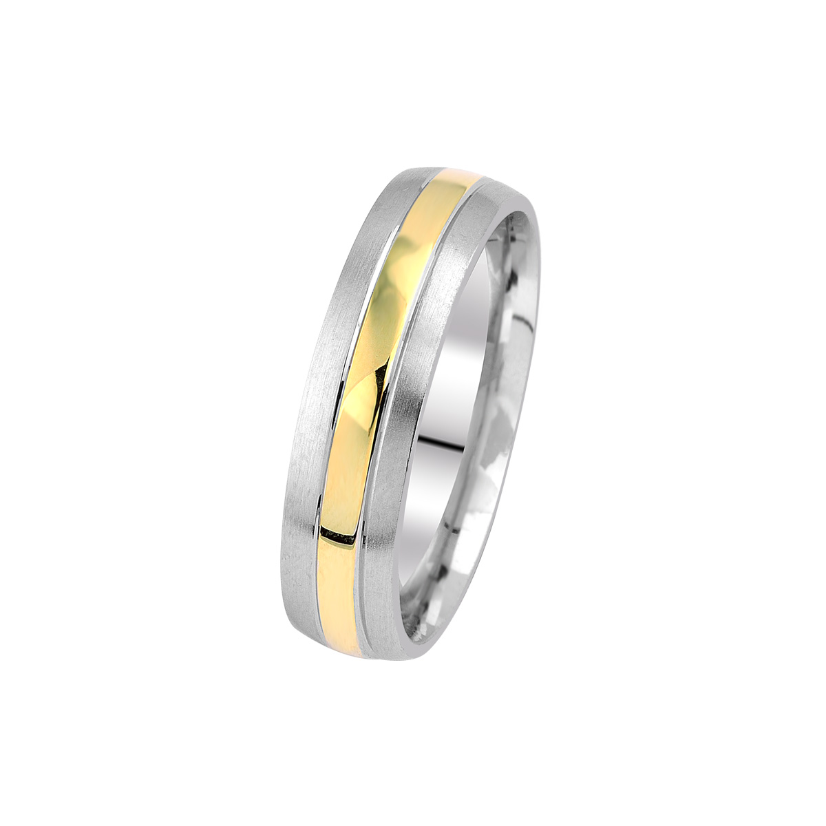 Verighete din aur alb si galben, 14k MGF 6639 - imagine 2